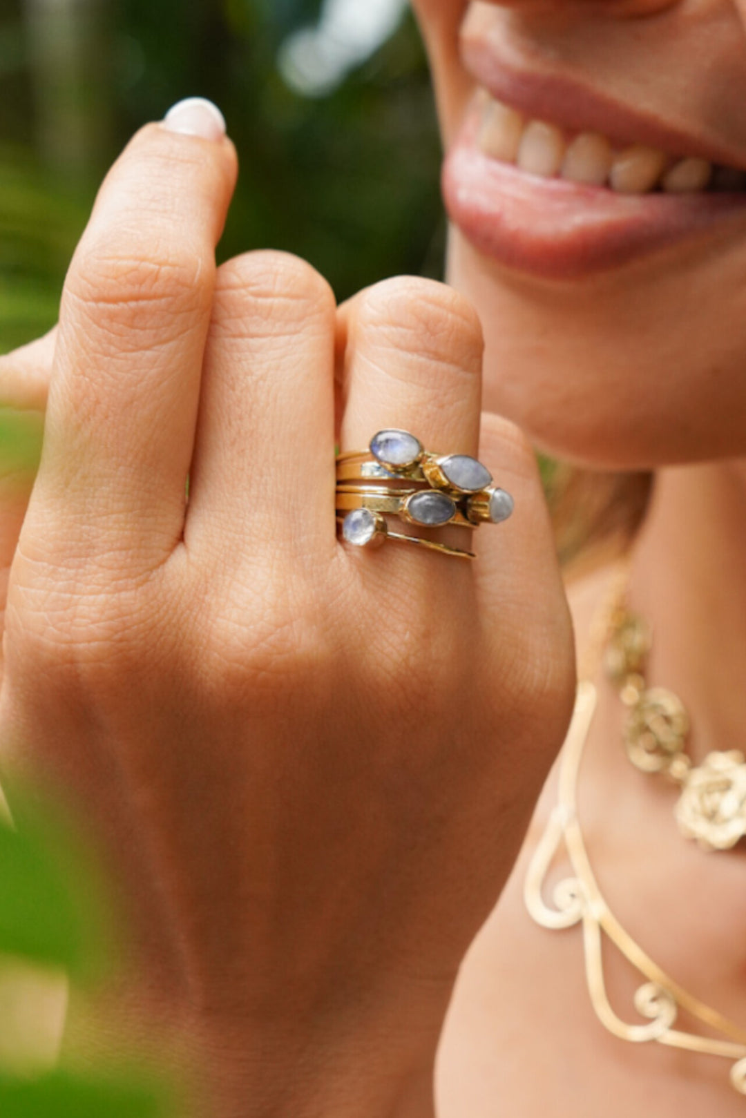Moonstone stackable ring. Non adjustable. Size 5-8