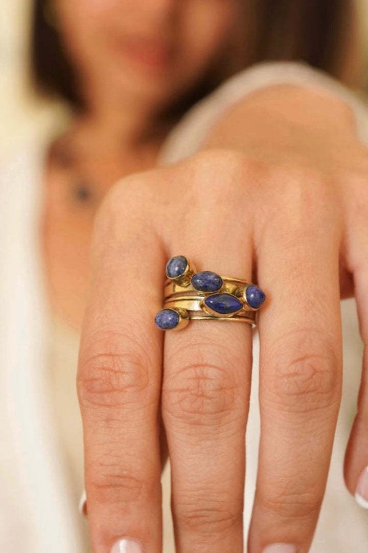 Stackable lapis. Non adjustable ring. Size 5-8