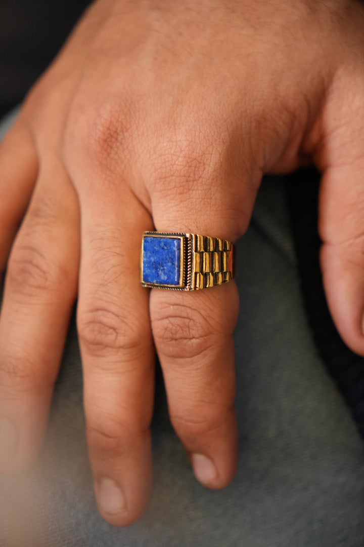 Lapis watch style ring. Adjustable Size 7