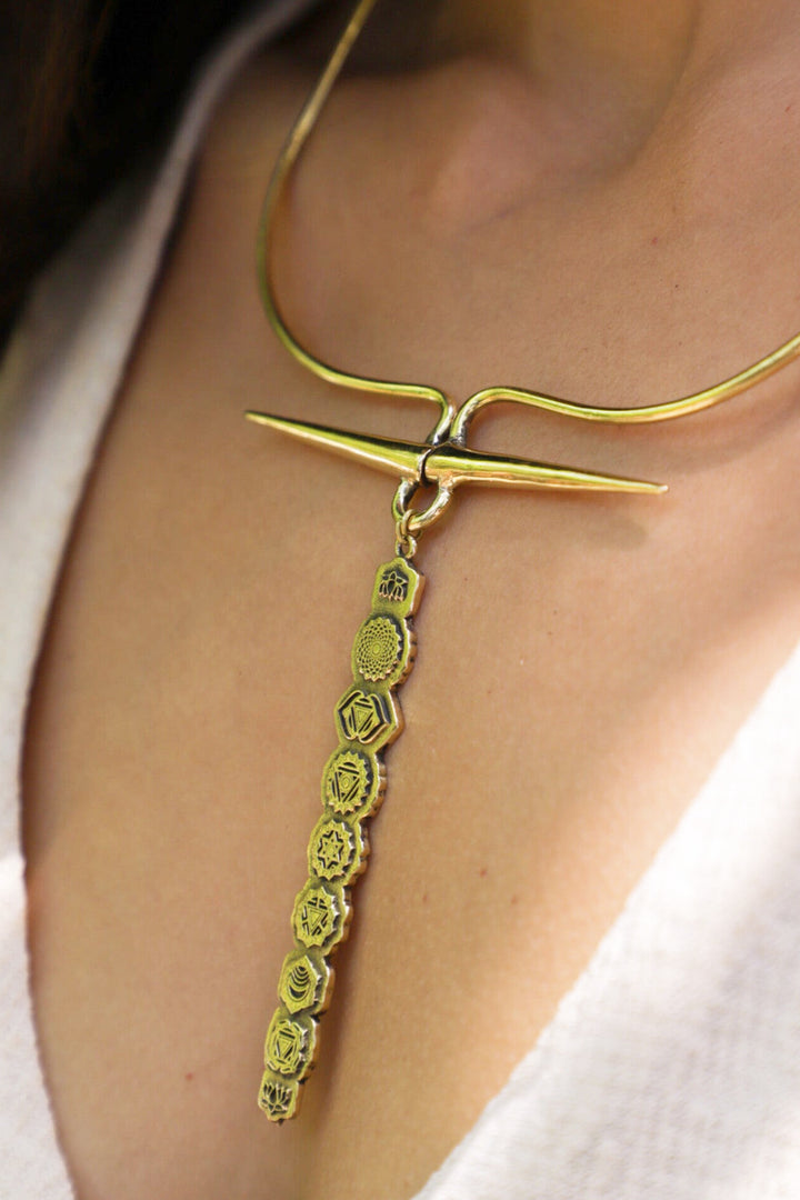 Chakra beaten necklace
