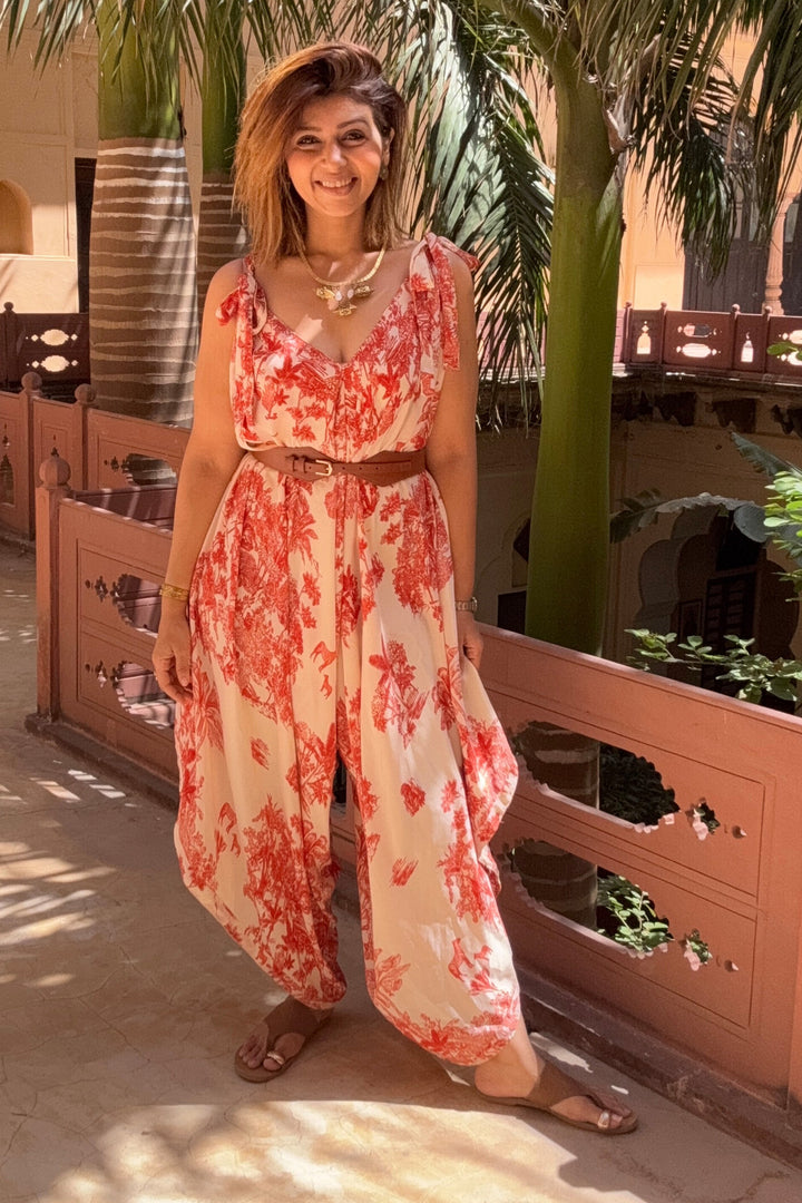 Saffron revere fre size jumpsuit in Viscose silk.