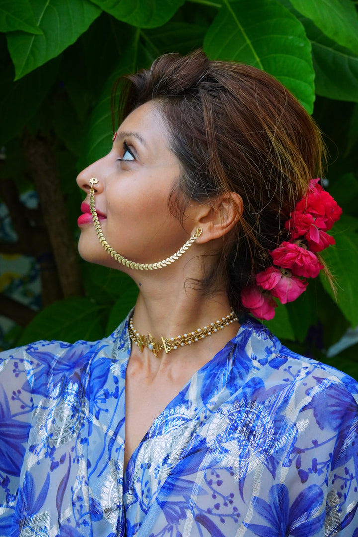 Lotus nose connector ear pin