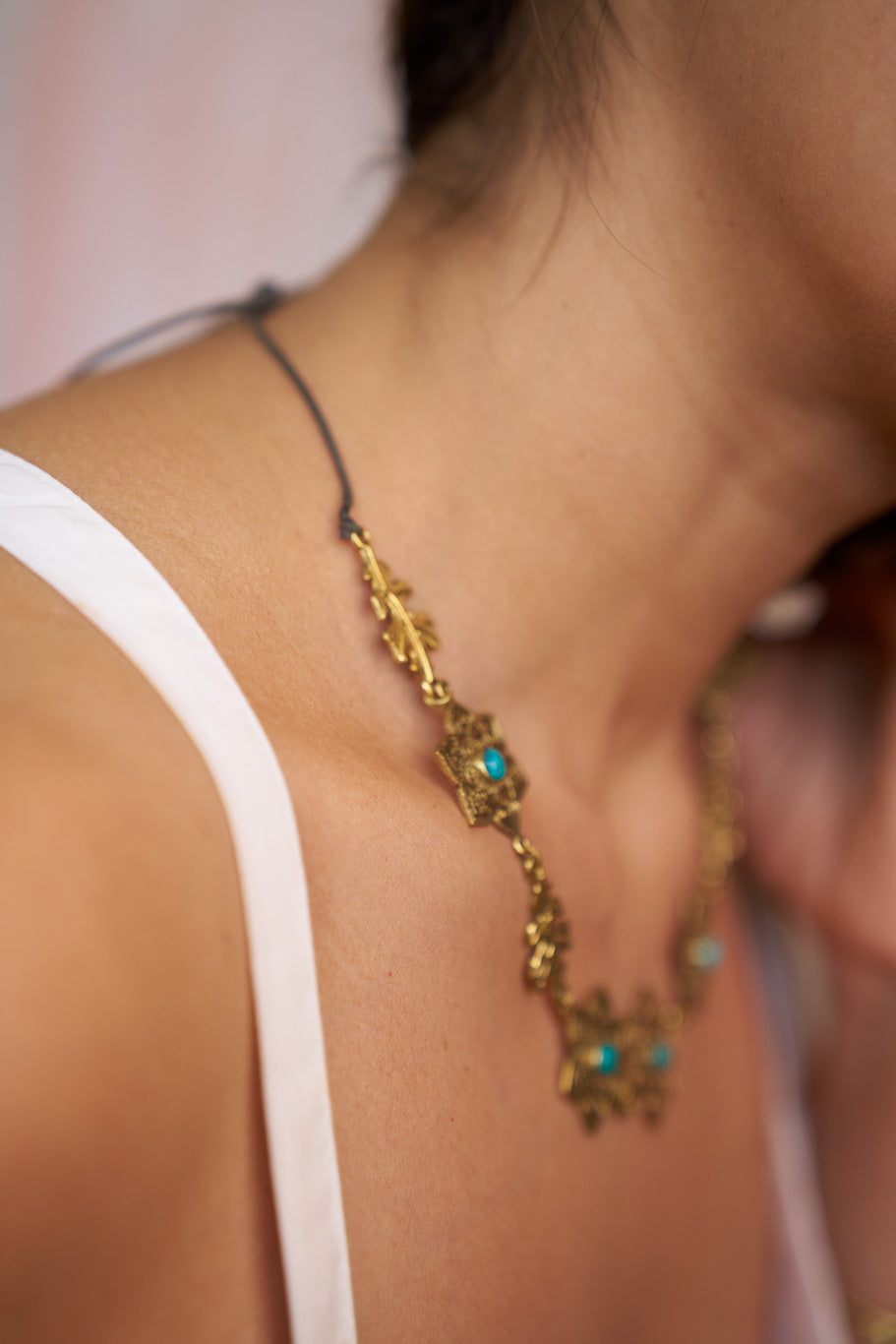 Turquoise tiara. Hair band, necklace & choker- all in one.