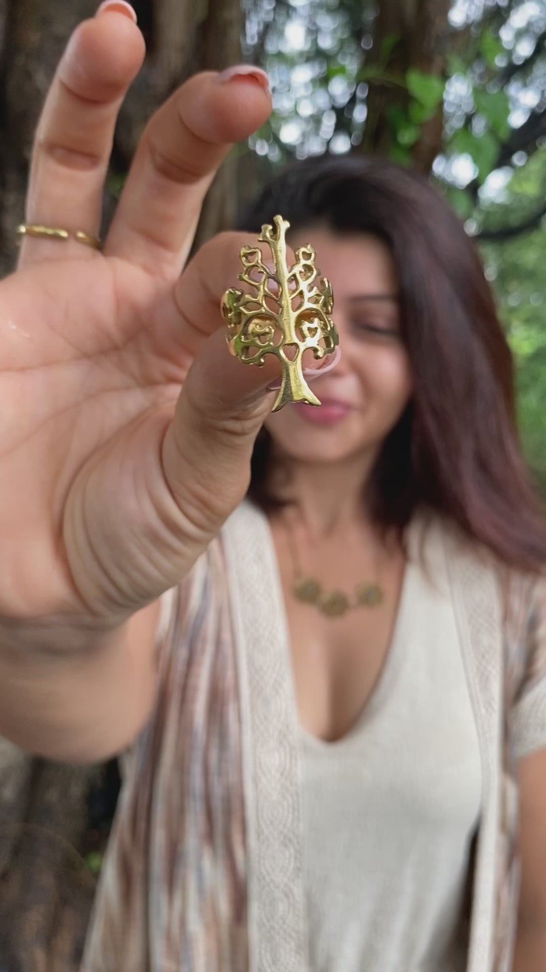 Tree of hope brass ring. Adjustable. Size 5-7