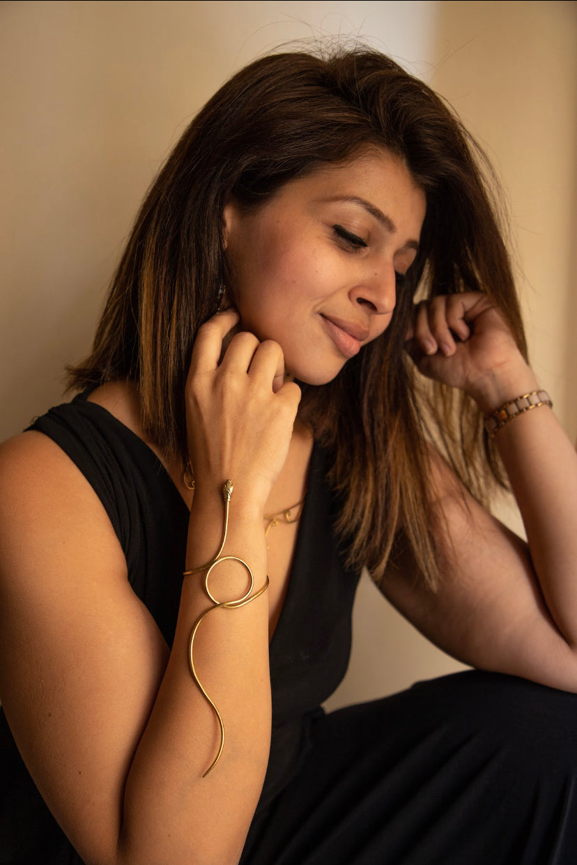 Snake brass handcuff