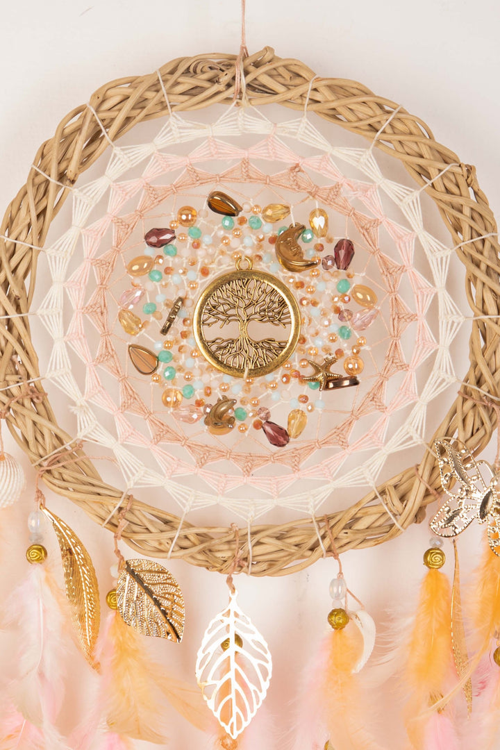 Gentle Peaches willow dreamcatcher