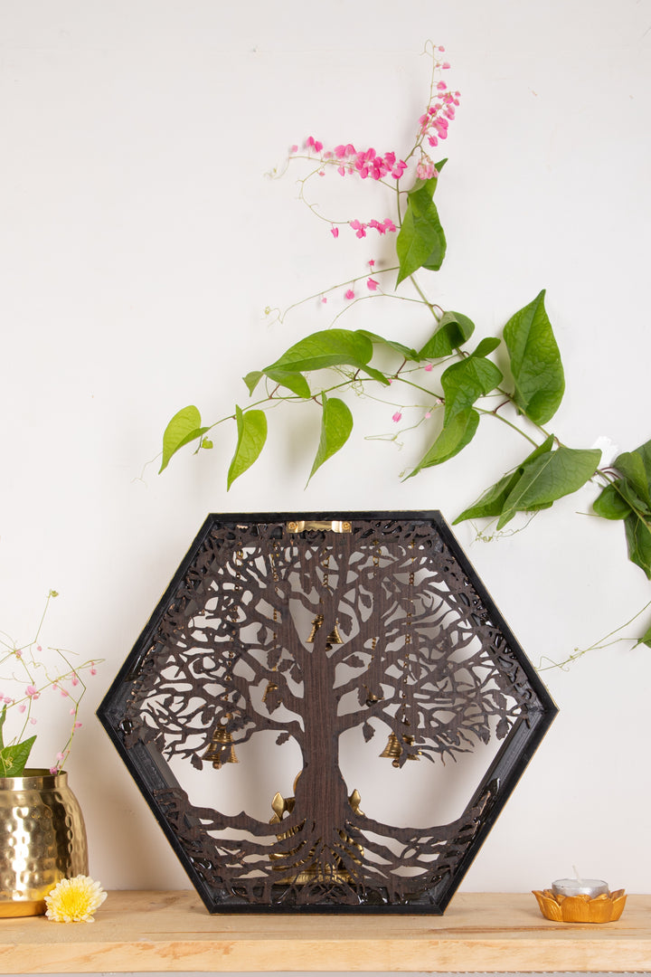 Hexagon brass Ganesha temple- 10 days pre-order.