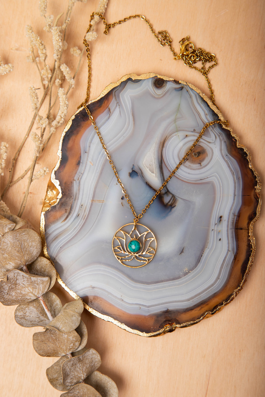 Turquoise Lotus short necklace’s