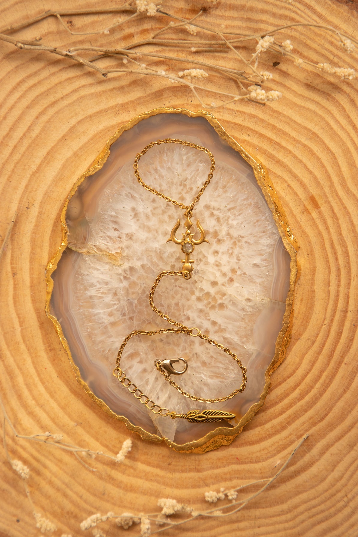 Kundalini twister necklace + Shivohum hoops + trishul connector bracket.