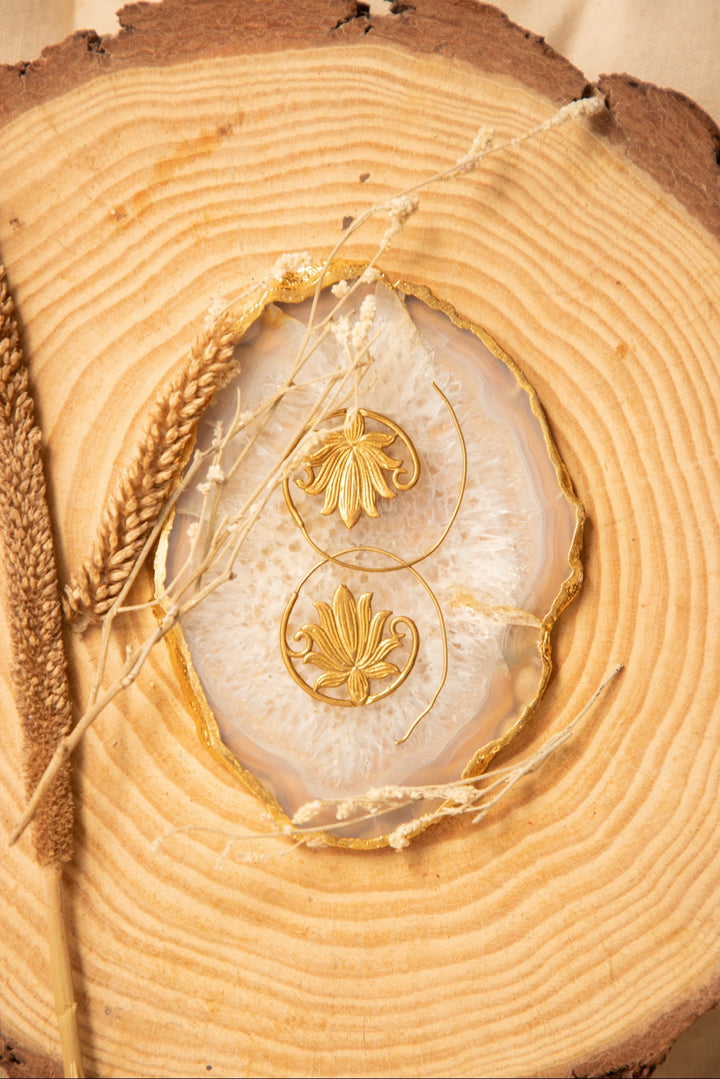 Lotus Brass Earrings