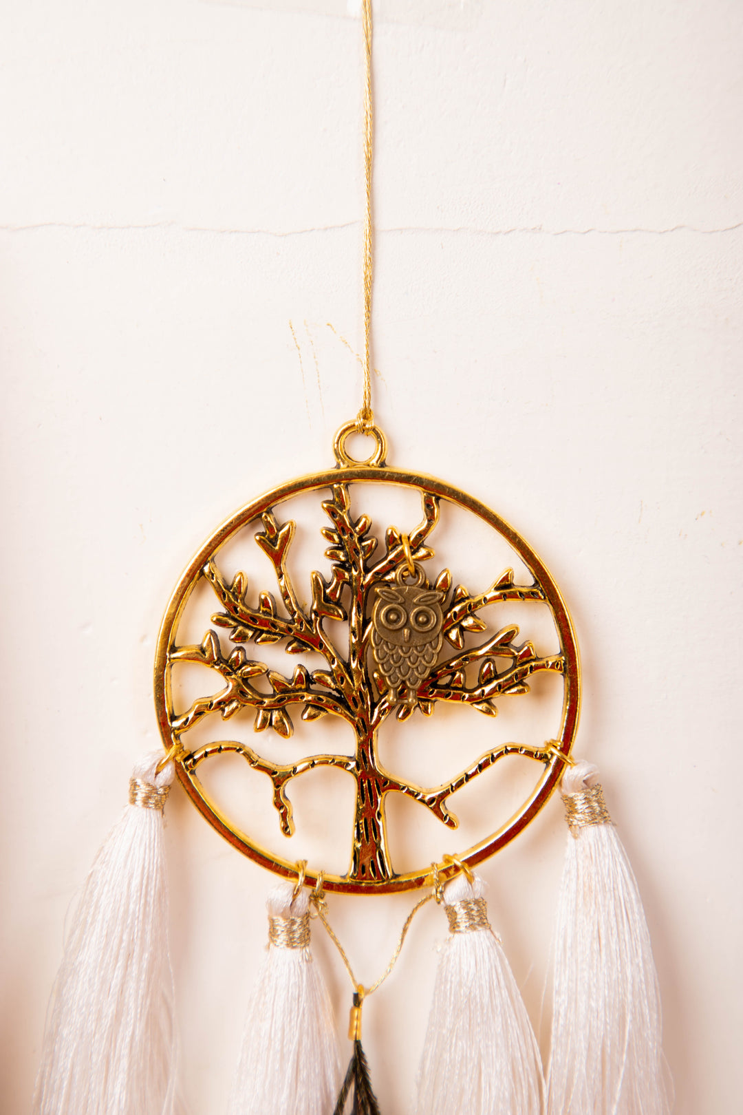 White Tassel Tree Car Hanging