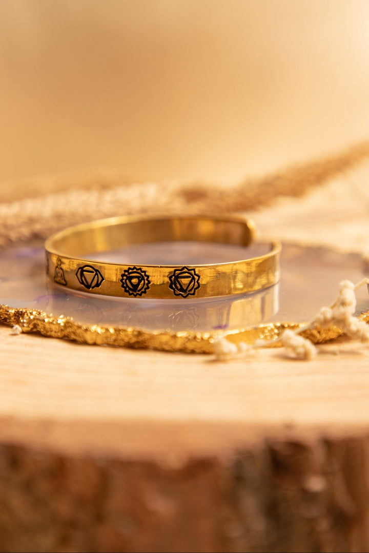 Seven Chakra Brass Bangle