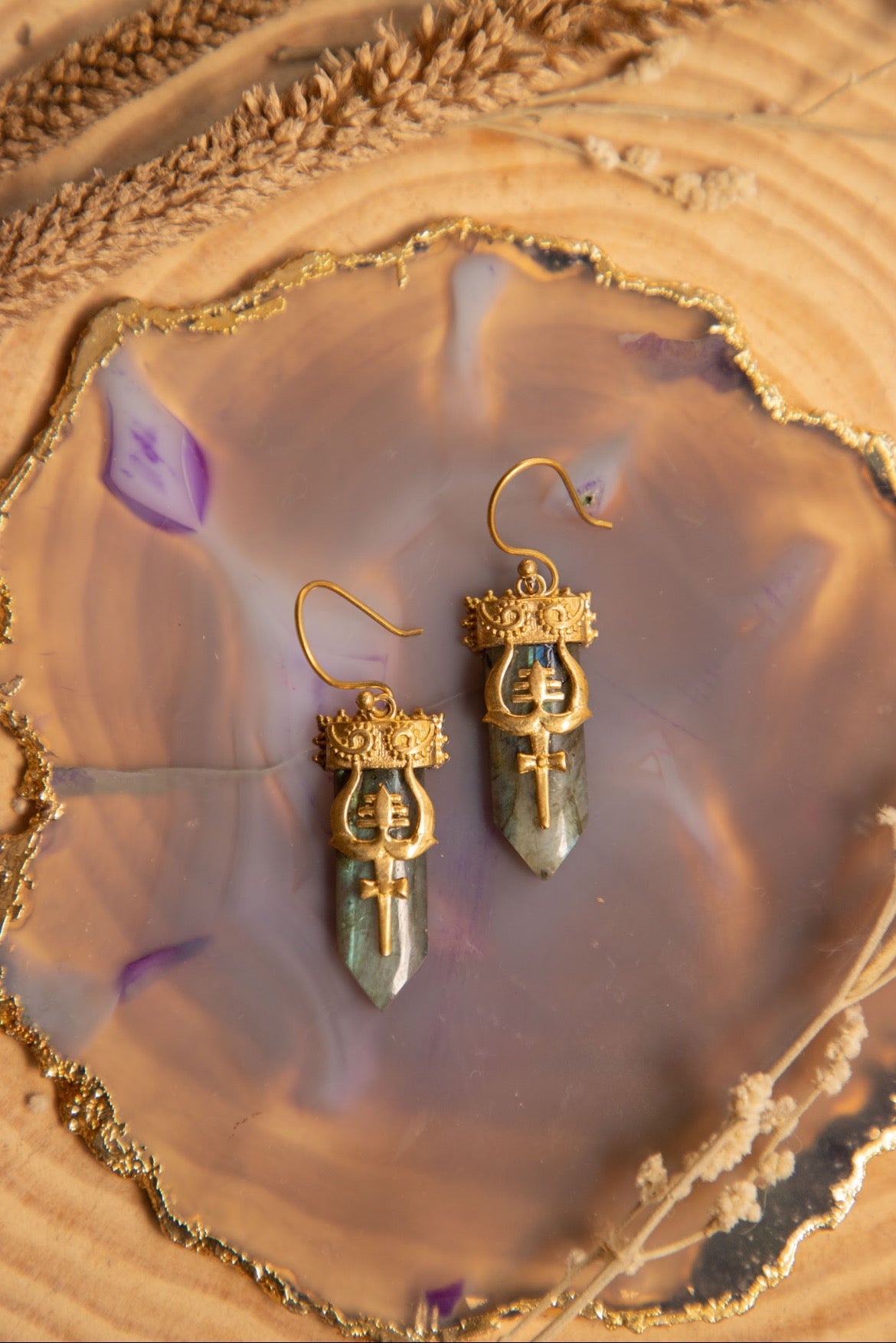 Trishul Labradorite Earrings