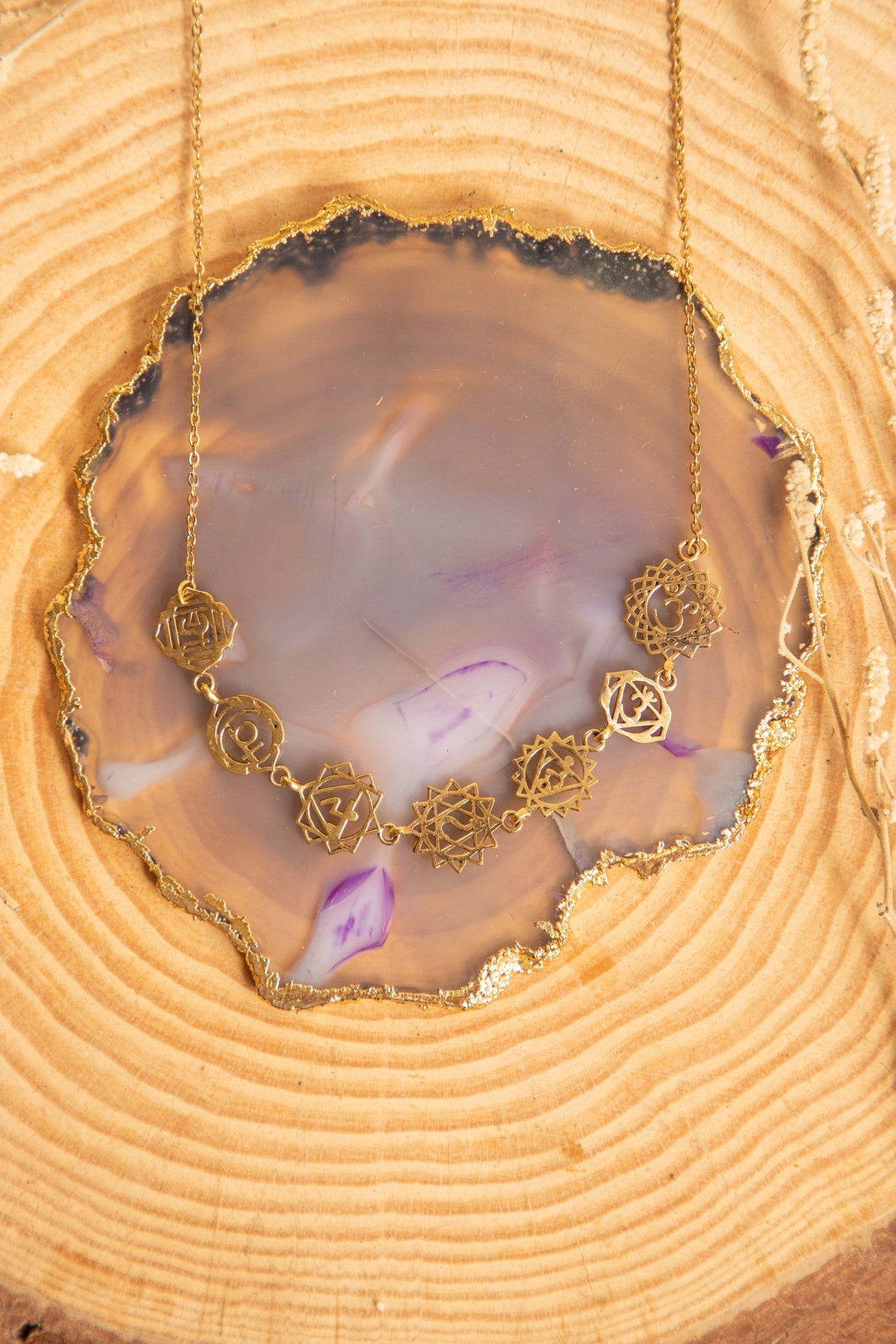 Seven chakra necklace + flower of life ring + flower of life kadha combo