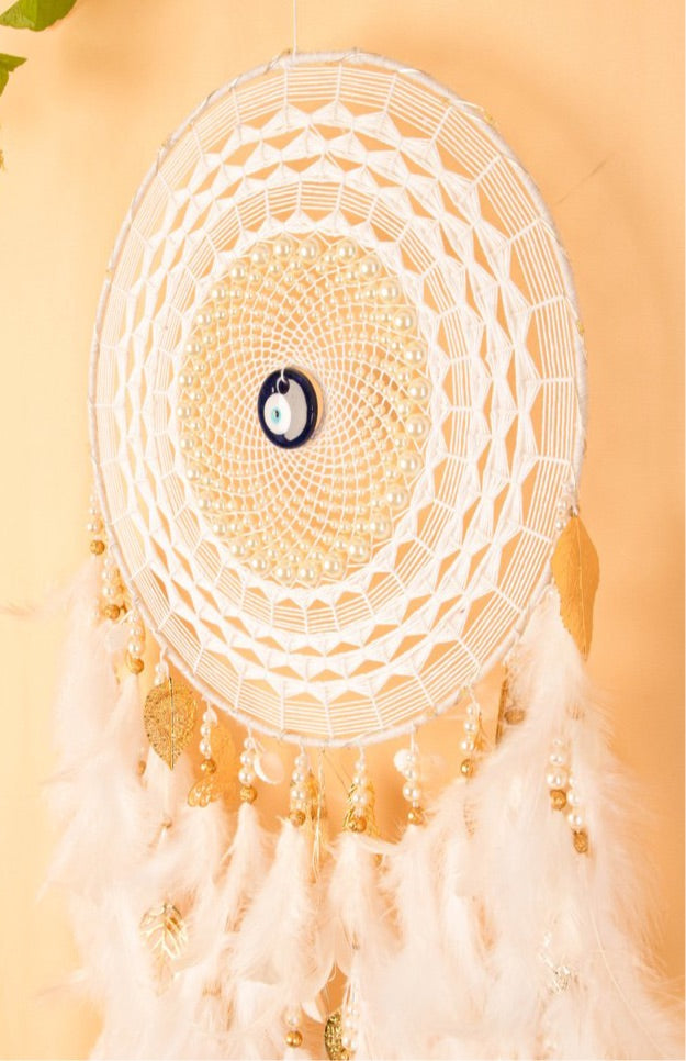 Radiating White Evil Eye Dreamcatcher