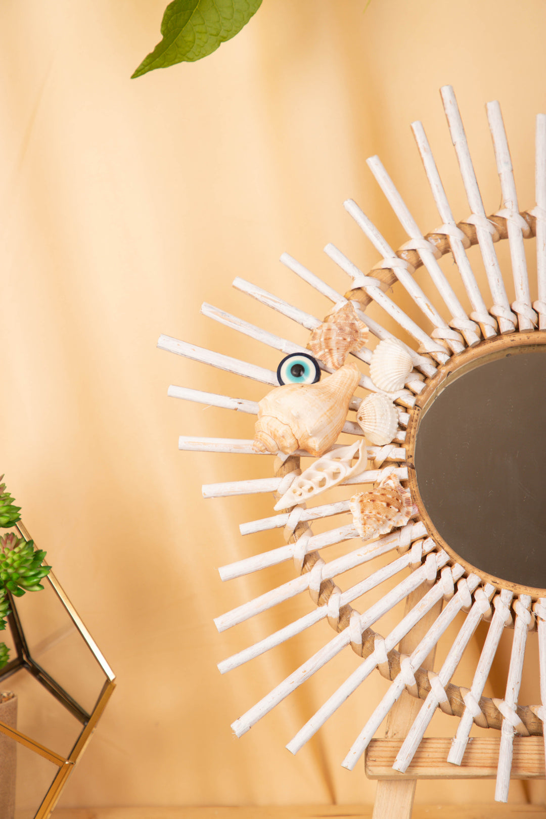 Radiating Rattan Mirror