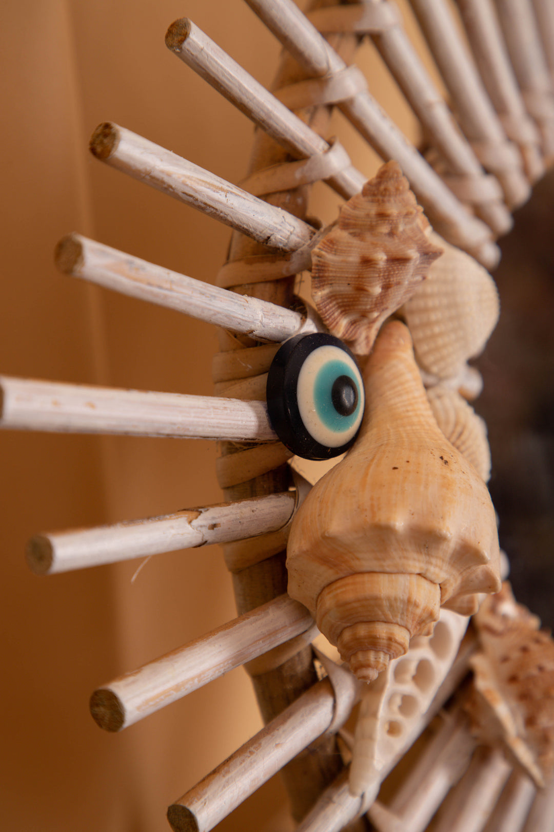 Radiating Rattan Mirror