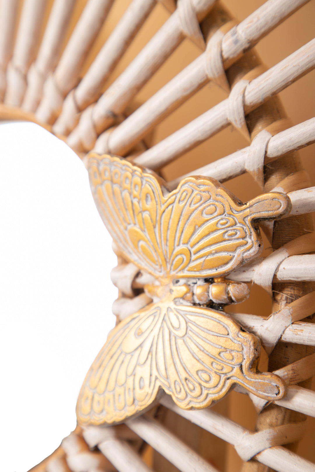 Radiating Rattan Mirror