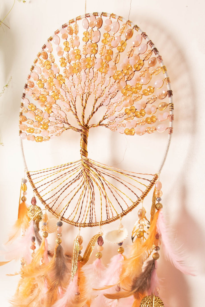 Pink Blossom Tree Of Life Dreamcatcher