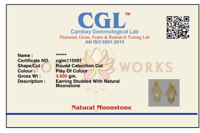 Hamsa brass stud earrings