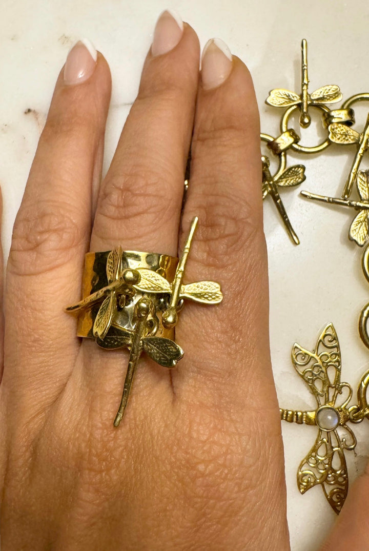 Dragonfly ring - adjustable