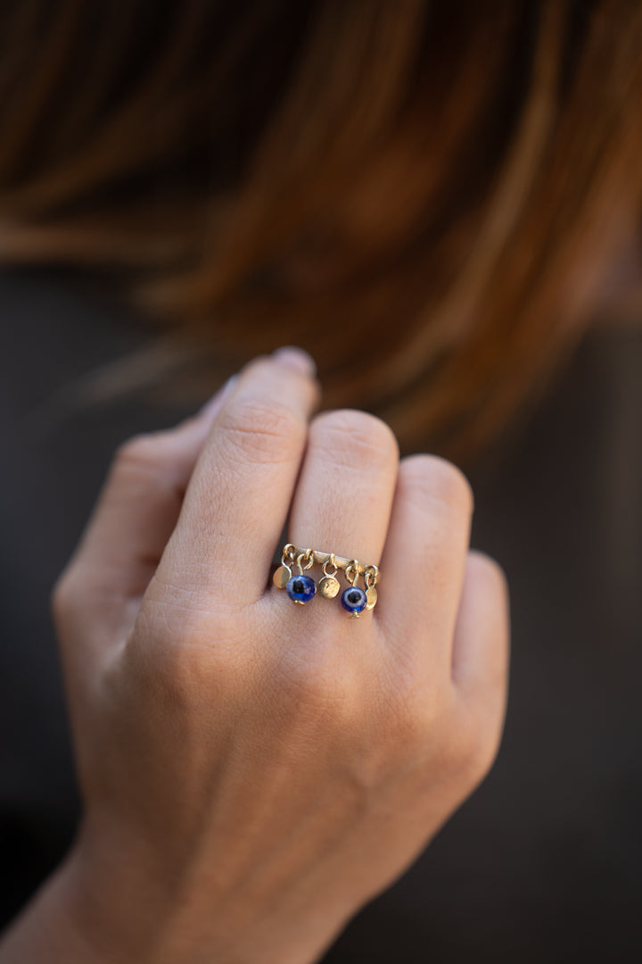 Nazariya Evil Eye Ring. size 6-9 Adjustable
