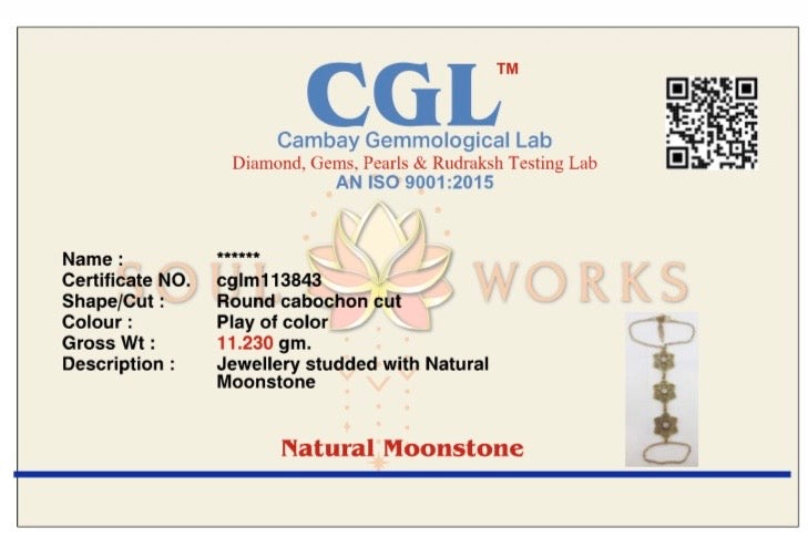 Moonstone Mandala Haath Phool- free size