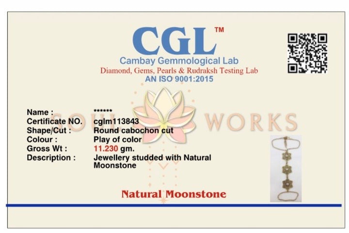 Moonstone Mandala Haath Phool- free size