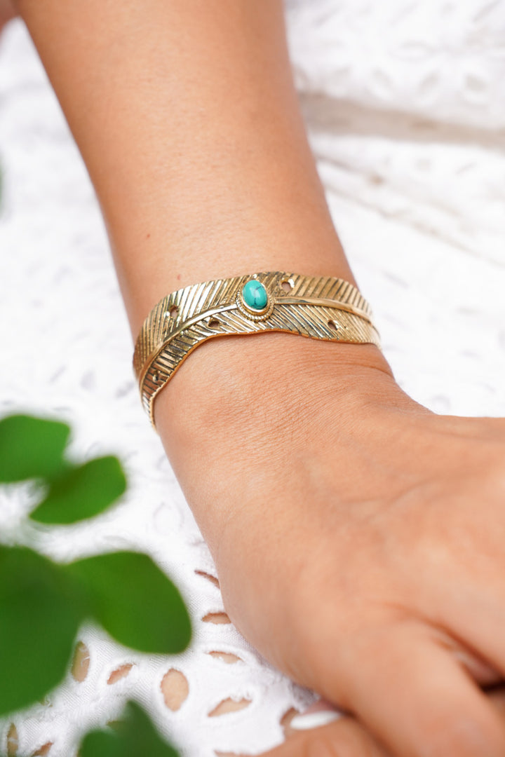 Turquoise Brass Kadha