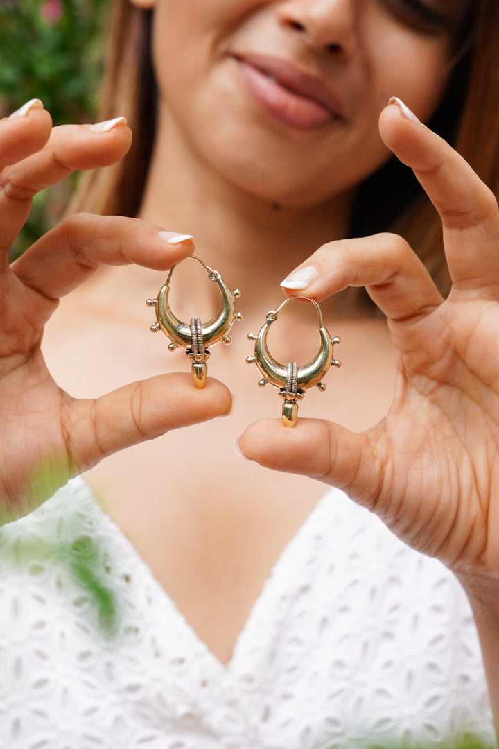 Banjara Brass Hoops