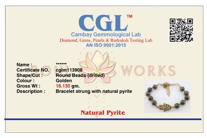 Pyrite hamsa healing bracelet