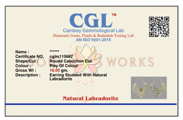 Drop labradorite brass earrings -pre order