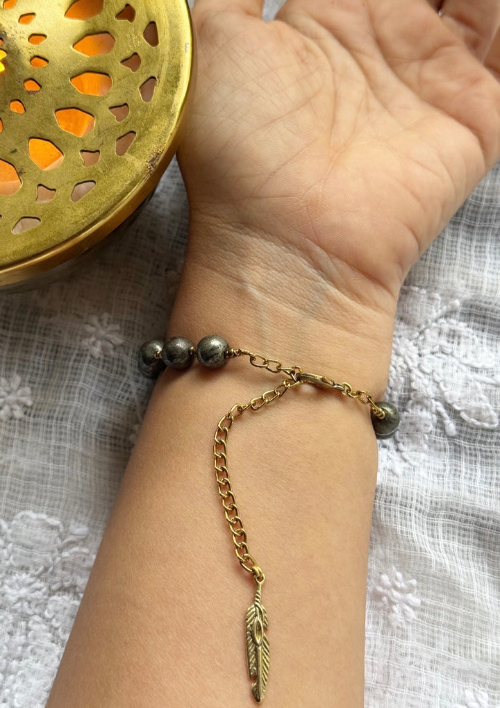 Pyrite hamsa healing bracelet