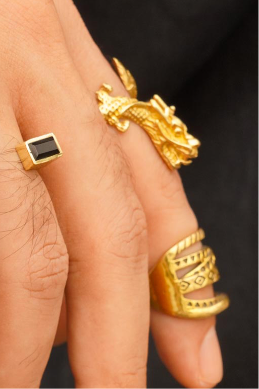 Dragon adjustable brass ring. Adjustable. Size 7-9