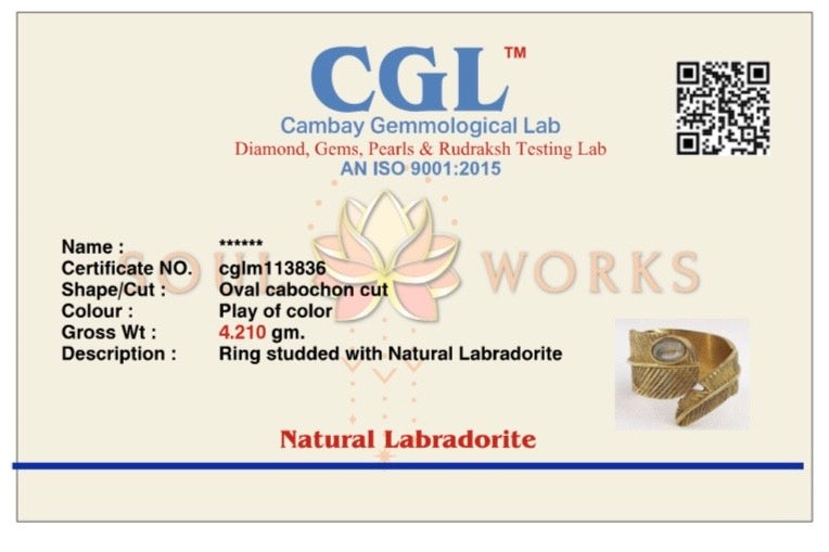 Labradorite feather adjustable ring. 5-8 size