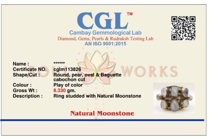 Chunky moonstone ring. Adjustable. Size 6-9