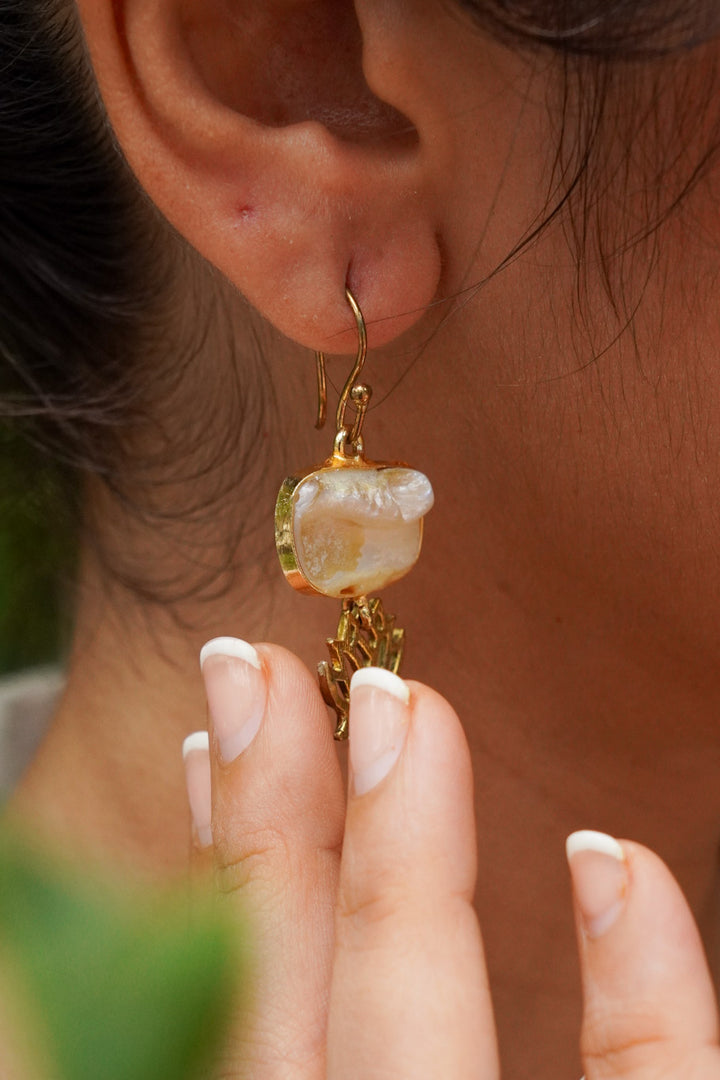 Aurora brass earrings