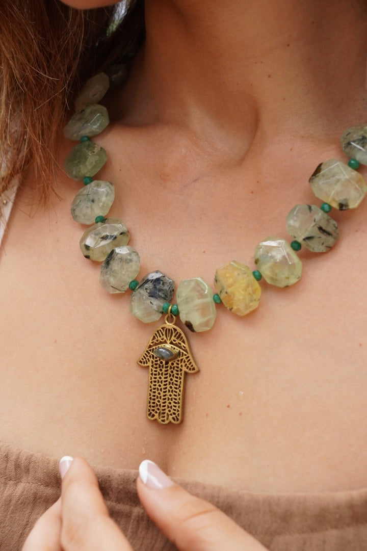 Prehnite crystal necklace