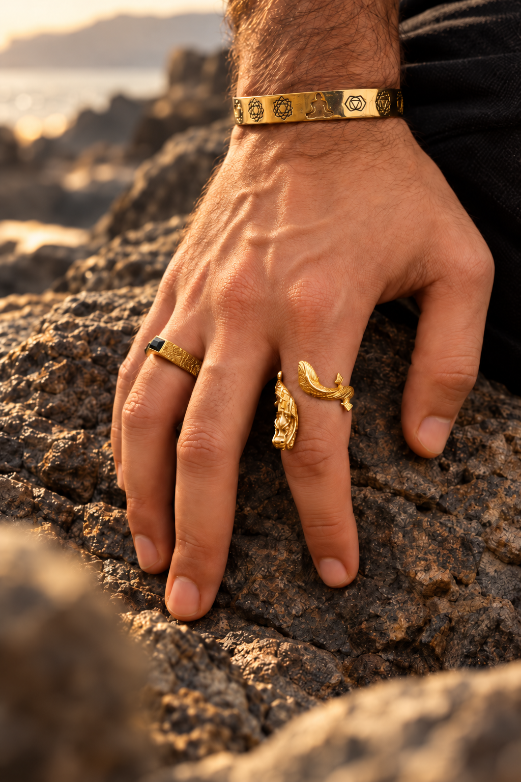 Dragon Brass Men's Ring. Size 6-9| Adjustable