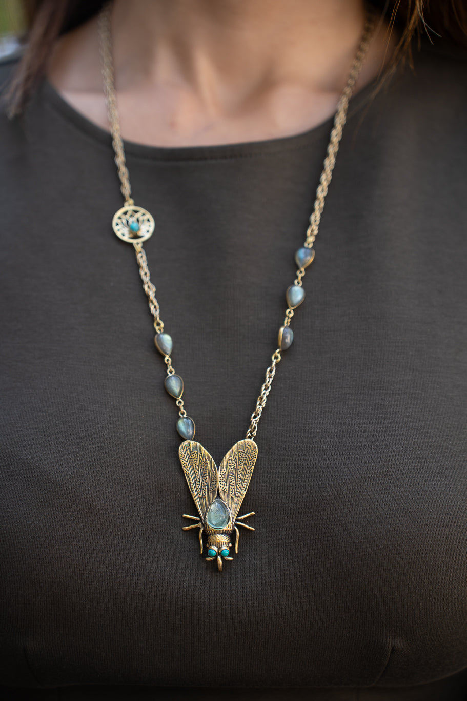 Azure Wing Talisman Necklace