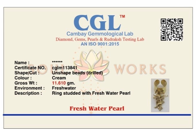 Ganesha pearl brass ring~adjustable