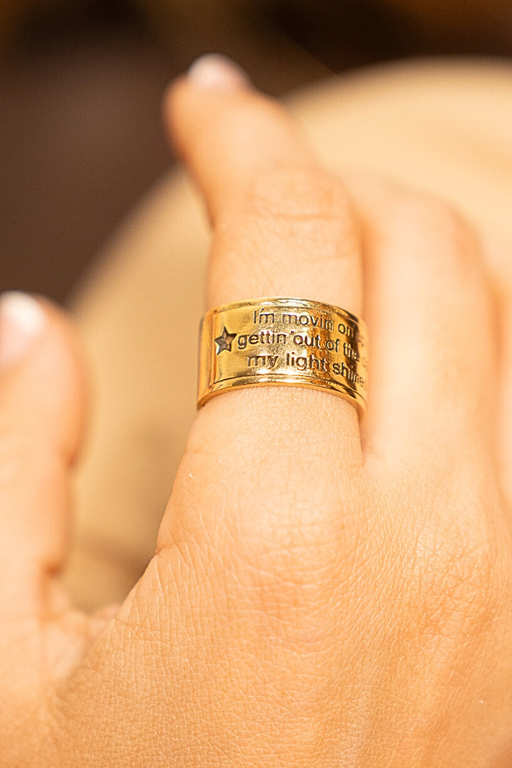 Inspirational Affirmation Engraved Statement Ring - Size 6 to 7