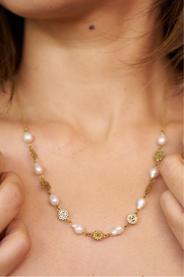 Lumina seven chakra pearl necklace