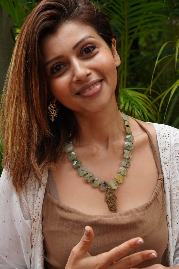 Prehnite crystal necklace