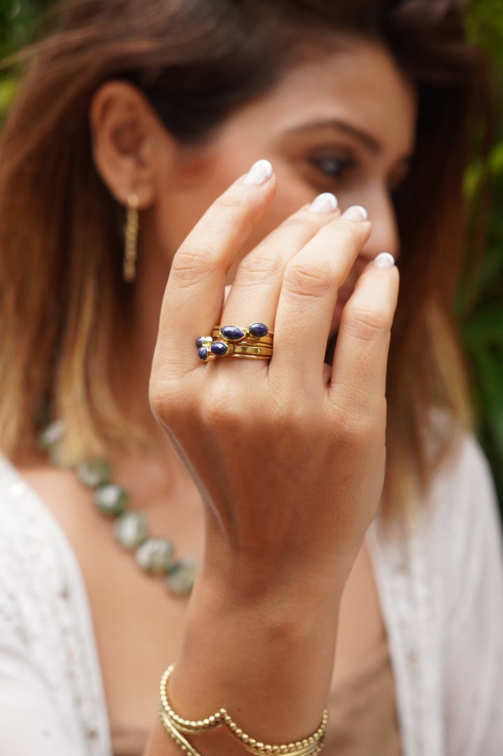 Stackable lapis. Non adjustable ring. Size 5-8