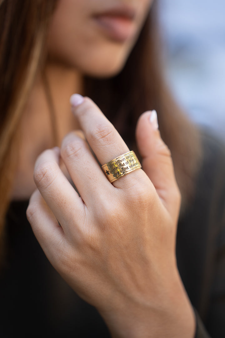 Inspirational Affirmation Engraved Brass Ring. Size 6-7| Non-Adjustable
