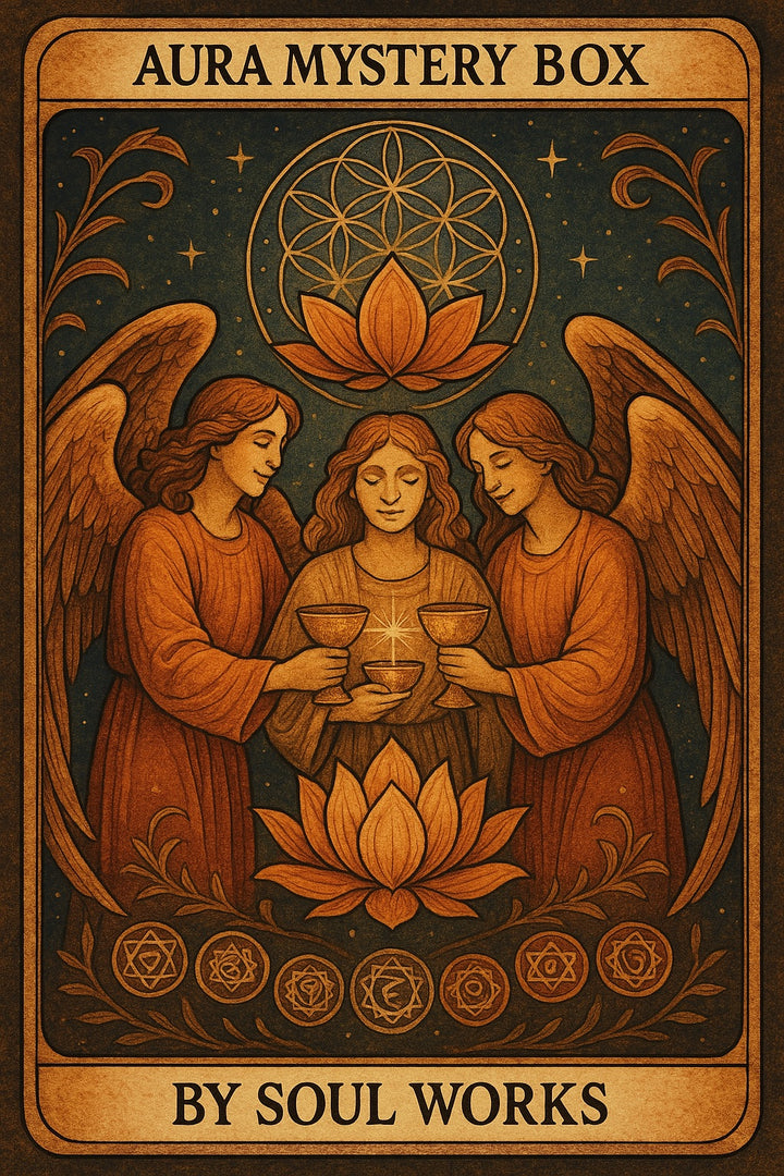 Aura Mystery box for good health - 1 jewellery piece+ manifestation card + calming perfume oil + soul message deck