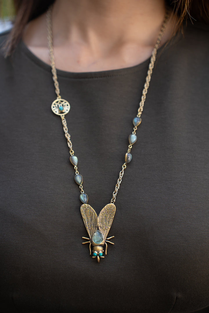 Azure Wing Talisman Necklace