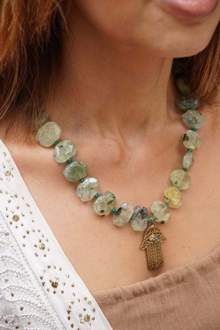 Prehnite crystal necklace