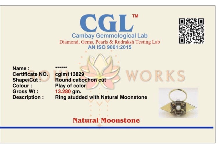 Taveez moonstone brass ring. Adjustable. 5-9